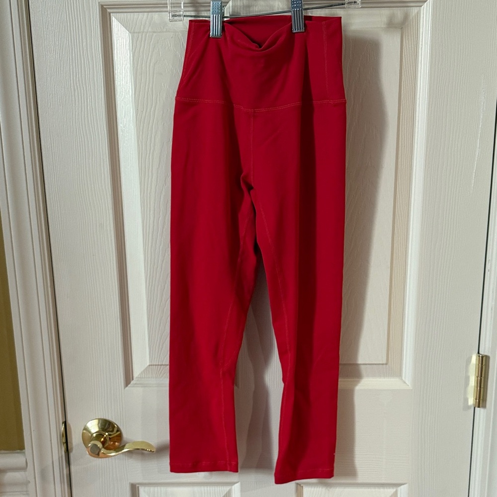 Red High-Waisted Leggings